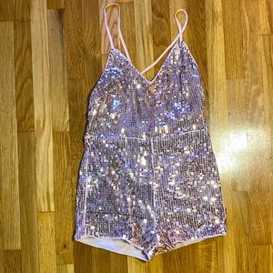 Super cute rose gold sequined romper by Forever 21 - never been worn!